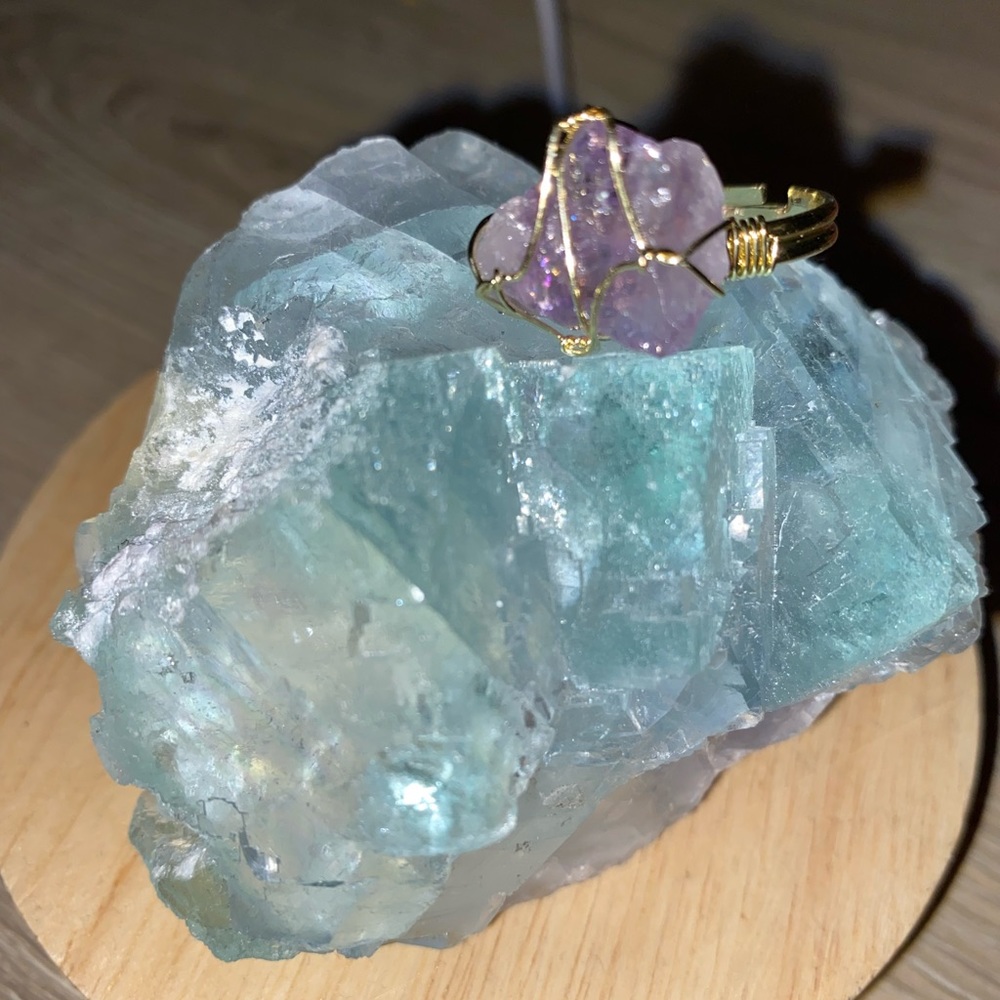 Genuine Wired Raw Amethyst Ring 💍